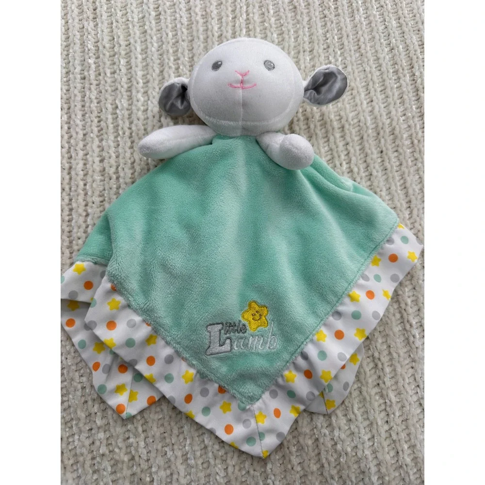Garanimals Little Lamb Baby Security Blanket Mint Green Satin‎ Lovey Easter